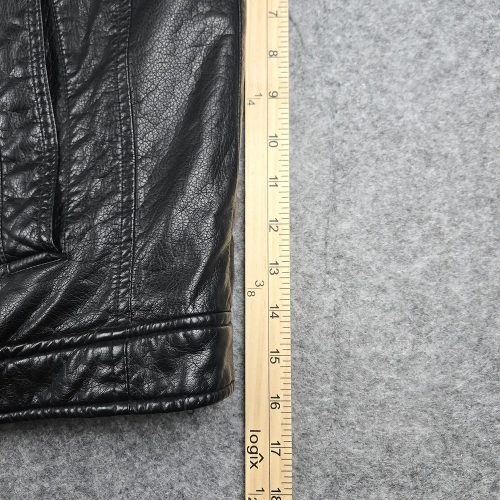 Levi's‎ Faux Leather Sherpa Fleece Lined Bomber Jacket Mens Size XL Black Biker